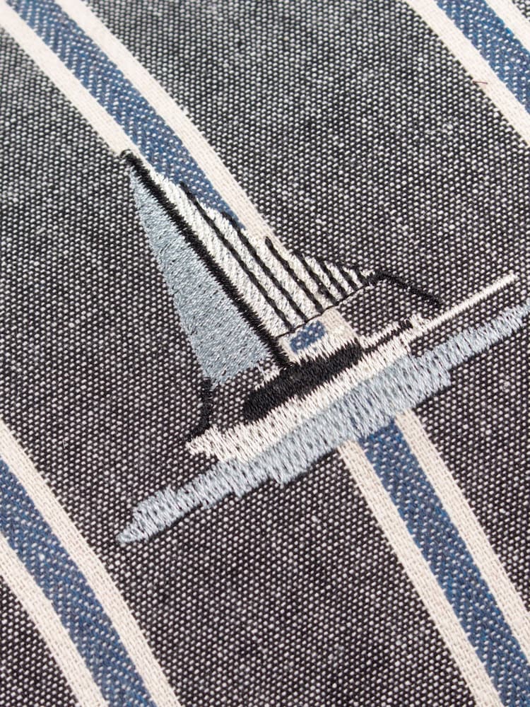 Wylder Navy Abersoch Regatta Feather Filled Cushion - Image 6 of 6