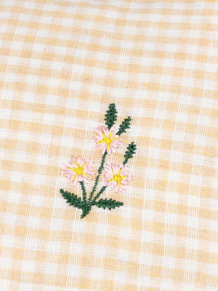 Furn Les Petite Fleurs Gingham Ruffle Fibre Filled Cushion - Image 6 of 6