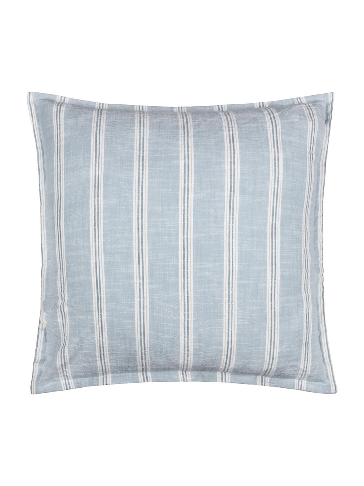 Wylder Sail Blue Abersoch Stripe Cotton Fibre Filled Cushion - Image 2 of 5