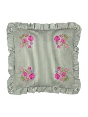 Wylder Sage Martha Embroidered Ruffle Cushion - Image 3 of 6