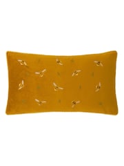 Wylder Honey Ramble Bees Embroidered Velvet Feather Filled Cushion - Image 3 of 6