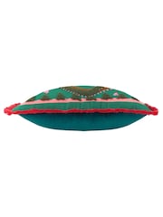 Furn Teal Les Animaux Croc Monsieur Tufted Fibre Filled Cushion - Image 6 of 6