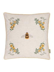 Wylder Natural Ramble Bee Tufted Feather Filled Cushion - Image 2 of 6