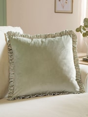 Wylder Solene Ruffle Matte Velvet Feather Filled Cushion - Image 1 of 5