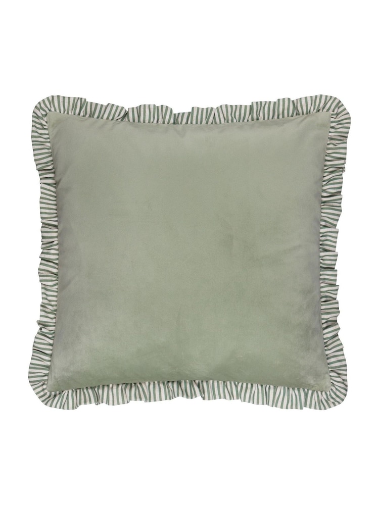 Wylder Solene Ruffle Matte Velvet Feather Filled Cushion - Image 2 of 5 Wylder Solene Ruffle Matte Velvet Feather Filled Cushion - Image 2 of 5