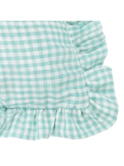 Furn Green Les Petite Fleurs Gingham Ruffle Fibre Filled Cushion - Image 6 of 6