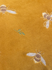 Wylder Honey Ramble Bees Embroidered Velvet Fibre Filled Cushion - Image 5 of 6