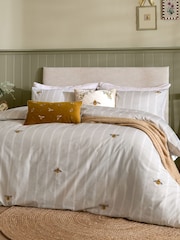 Wylder Honey Ramble Bees Embroidered Velvet Fibre Filled Cushion - Image 6 of 6