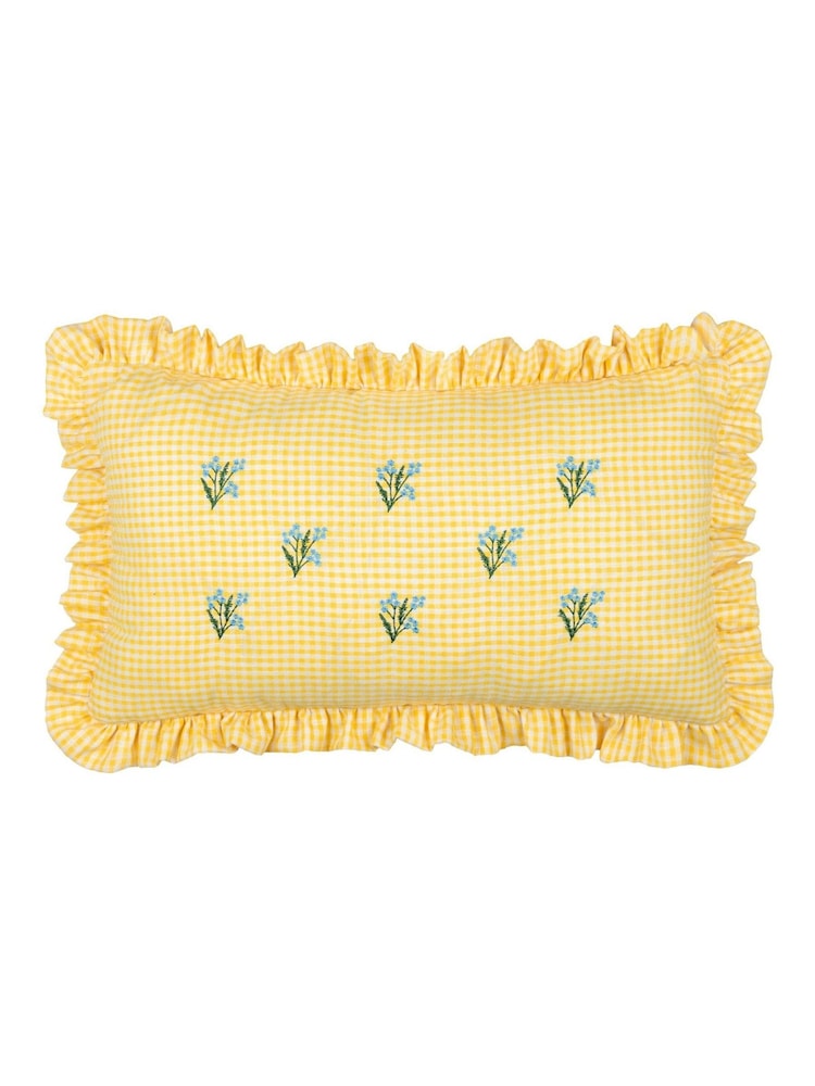 Furn Les Petite Fleurs Gingham Ruffle Fibre Filled Cushion - Image 2 of 6 Furn Les Petite Fleurs Gingham Ruffle Fibre Filled Cushion - Image 2 of 6