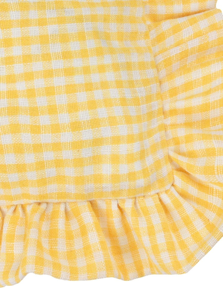 Furn Les Petite Fleurs Gingham Ruffle Fibre Filled Cushion - Image 6 of 6 Furn Les Petite Fleurs Gingham Ruffle Fibre Filled Cushion - Image 6 of 6