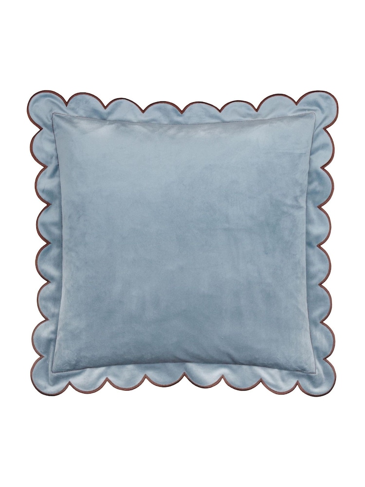 Furn Lil Scallop Velvet Fibre Filled Cushion - Image 2 of 6