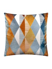 Furn Metro Harlequin Velvet Feather Filled Cushion - Image 2 of 6