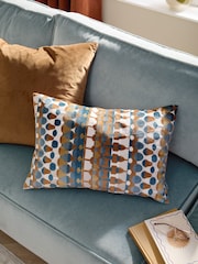 Furn Ginger Metro Abstract Velvet Jacquard Fibre Filled Cushion - Image 1 of 6