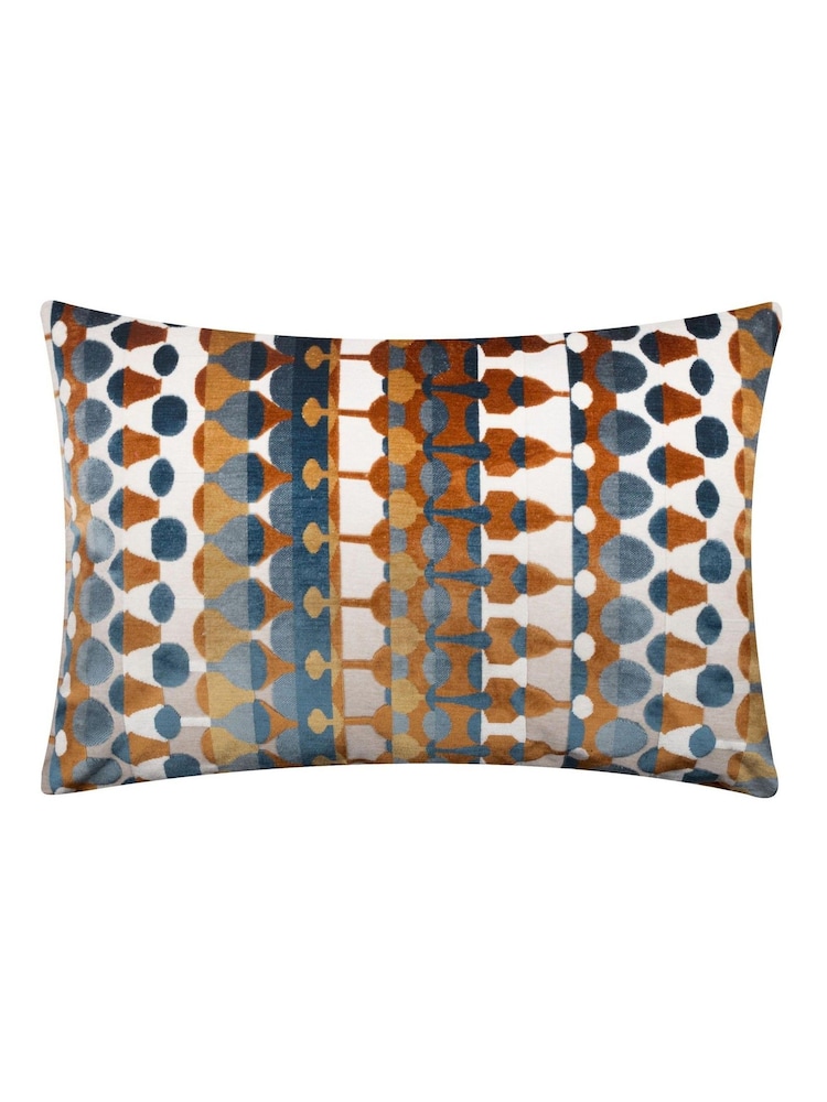 Furn Ginger Metro Abstract Velvet Jacquard Fibre Filled Cushion - Image 2 of 6