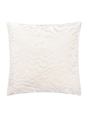 Paoletti White Tierra Cut Velvet Feather Filled Cushion - Image 2 of 5