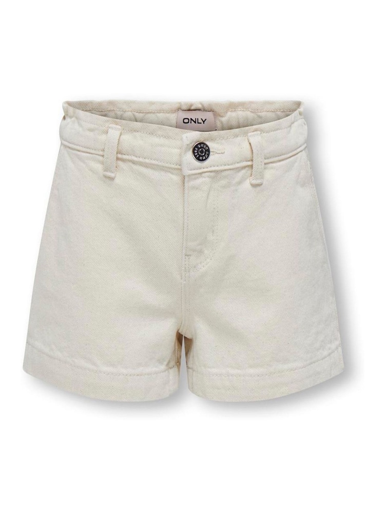 ONLY KIDS Cream Loose Fit Denim Shorts - Image 1 of 2