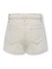ONLY KIDS Cream Loose Fit Denim Shorts - Image 2 of 2
