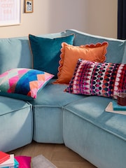 Furn Metro Abstract Velvet Jacquard Feather Filled Cushion - Image 5 of 5