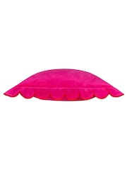 Paoletti Pink or Red Lustre Velvet Feather Filled Cushion - Image 4 of 6