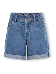 ONLY KIDS Regular Waist Mom Fit Teksas kratke hlače za mamu sa običnim strukom - Slika 5 od 6