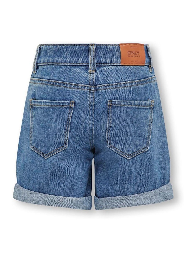 ONLY KIDS Regular Waist Mom Fit Teksas kratke hlače za mamu sa običnim strukom - Slika 6 od 6