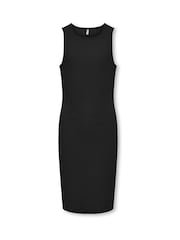 ONLY KIDS Black Ribbed Jersey Midi Dress - Image 2 of 3