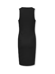 ONLY KIDS Black Ribbed Jersey Midi Dress - Image 3 of 3