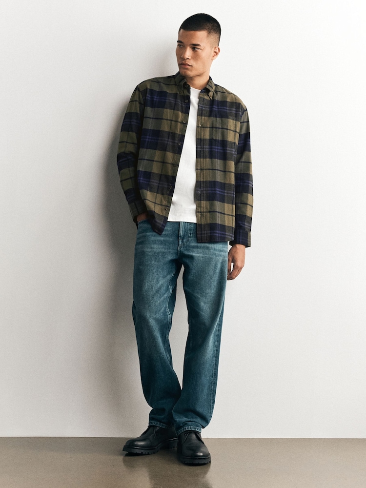 Green Buffalo Check Long Sleeve Shirt - Image 2 of 9 Green Buffalo Check Long Sleeve Shirt - Image 2 of 9