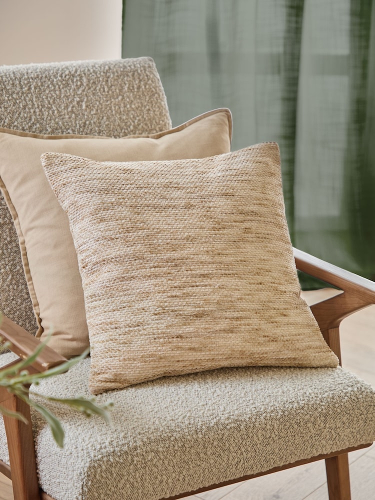 Yard Oatmeal Malvern Chenille Feather Filled Cushion - Image 1 of 5
