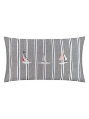 Wylder Navy Abersoch Regatta Feather Filled Cushion - Image 2 of 6