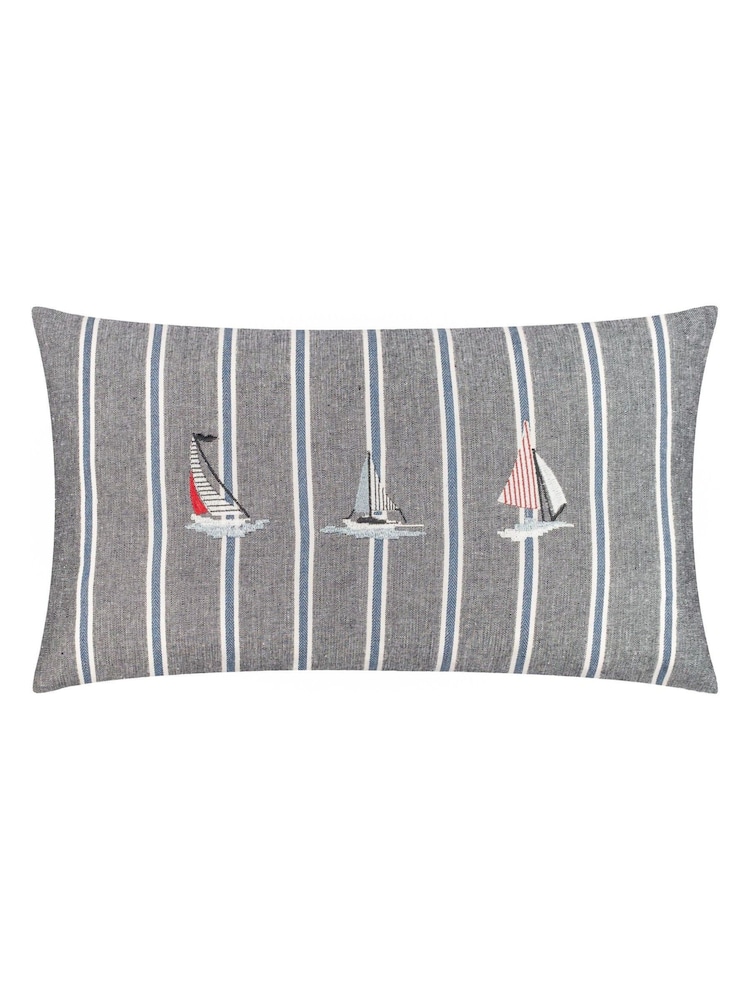 Wylder Navy Abersoch Regatta Feather Filled Cushion - Image 2 of 6 Wylder Navy Abersoch Regatta Feather Filled Cushion - Image 2 of 6