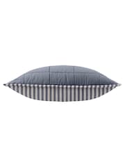 Yard Navy / Denim Blue Hebden Stripe Cotton Fibre Filled Cushion 55x55cm - Image 4 of 5