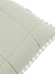 Yard Eucalyptus / Bay Green Hebden Stripe Cotton Feather Filled Cushion 55x55cm - Image 4 of 4