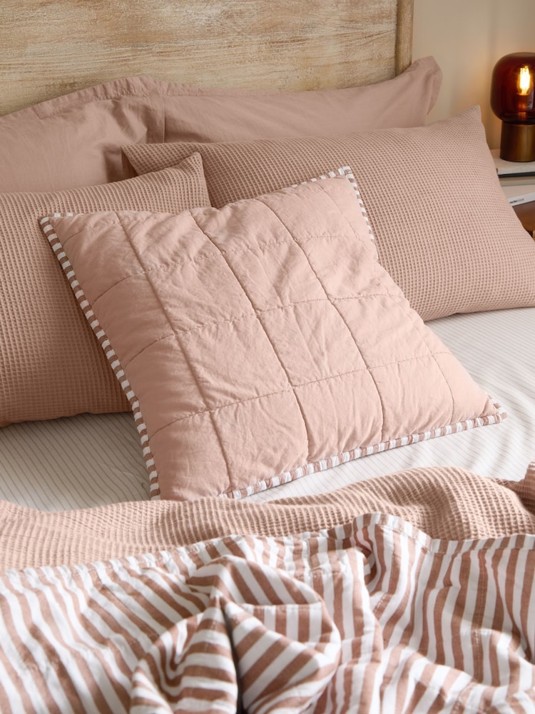 Yard Pecan / Cotta Hebden Washed Cotton Feather Filled Cushion 55x55cm - Image 1 of 4 Yard Pecan / Cotta Hebden Washed Cotton Feather Filled Cushion 55x55cm - Image 1 of 4