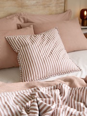 Yard Pecan / Cotta Hebden Washed Cotton Feather Filled Cushion 55x55cm - Image 2 of 4