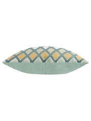 Furn Green Metro Diamond Velvet Fibre Filled Cushion - Image 4 of 6