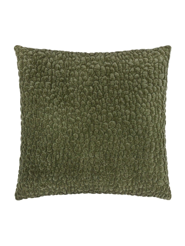 Yard Lichen Pebble Textured Chenille Fibre Filled Cushion - Image 2 of 6