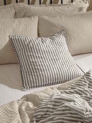 Yard Mole / Stone Hebden Stripe Cotton Feather Filled Cushion 55x55cm - Image 2 of 4