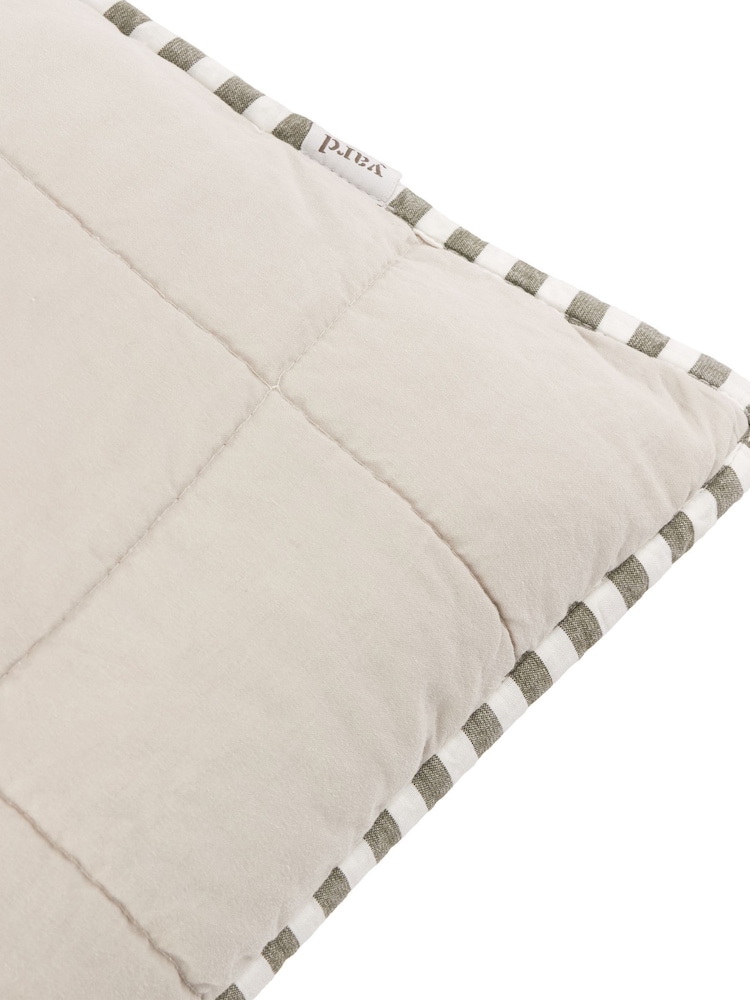 Yard Mole / Stone Hebden Stripe Cotton Feather Filled Cushion 55x55cm - Image 4 of 4 Yard Mole / Stone Hebden Stripe Cotton Feather Filled Cushion 55x55cm - Image 4 of 4