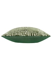 HÖEM Smoke Green Soren Cut Velvet Feather Filled Cushion - Image 4 of 6