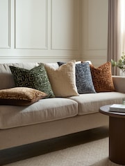 HÖEM Smoke Green Soren Cut Velvet Feather Filled Cushion - Image 6 of 6