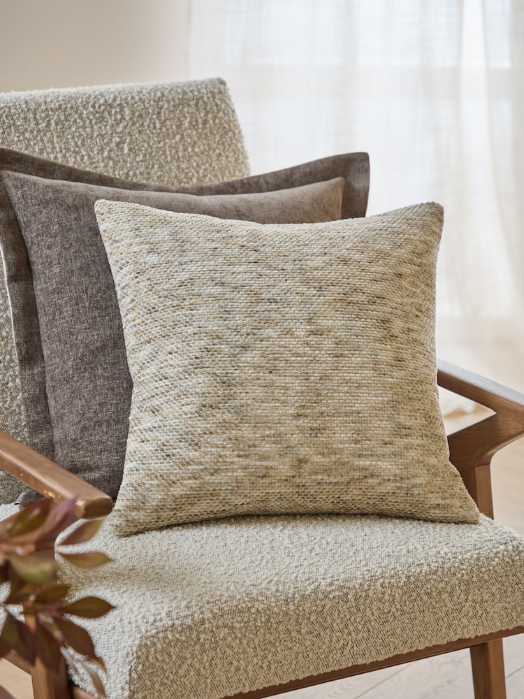 Yard Greige Malvern Chenille Fibre Filled Cushion - Image 1 of 5