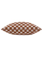 HÖEM Copper Larro Chenille Checkerboard Feather Filled Cushion - Image 3 of 4