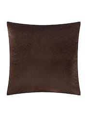 HÖEM Brown Soren Cut Velvet Feather Filled Cushion - Image 3 of 6