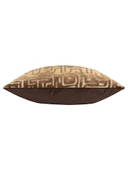 HÖEM Brown Soren Cut Velvet Feather Filled Cushion - Image 4 of 6
