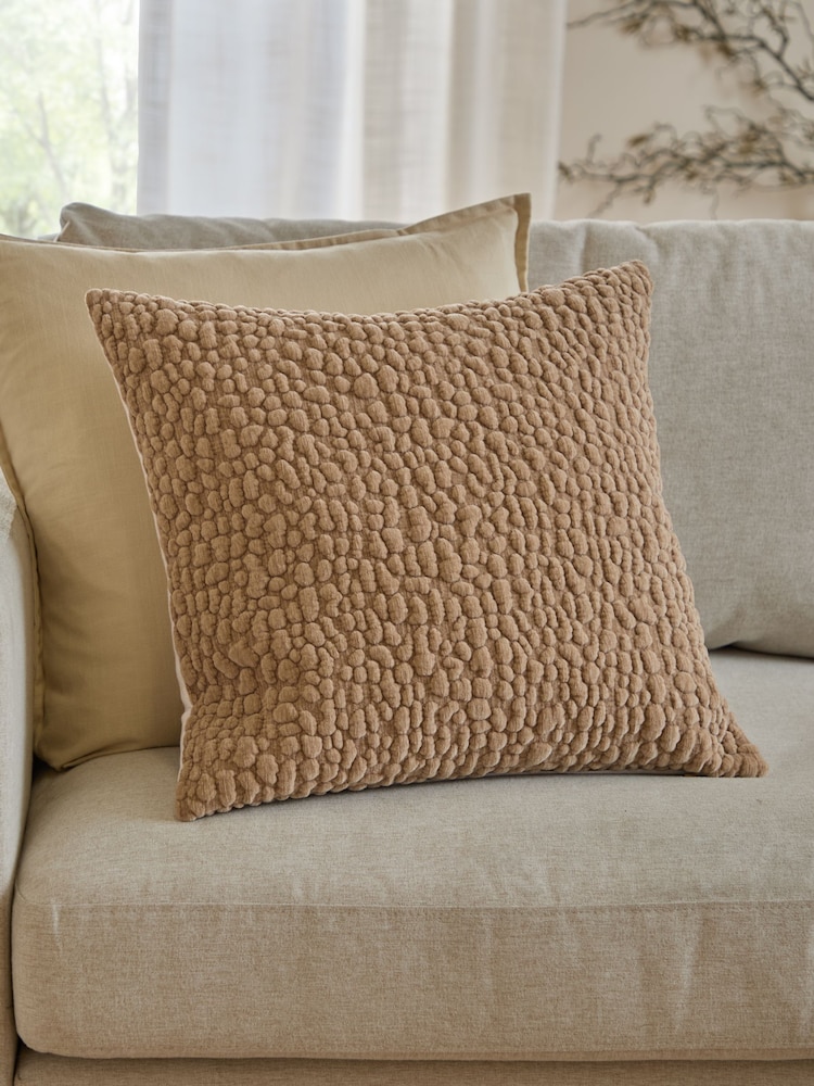 Yard Stone Pebble Textured Chenille Feather Filled Cushion - Image 1 of 6