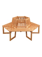 Promex Brown 360 Degree Wooden Tree Seat - Image 3 of 5