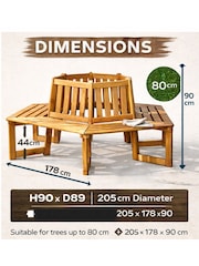 Promex Brown 360 Degree Wooden Tree Seat - Image 5 of 5