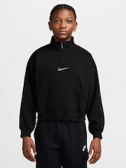 Nike Black Sportswear Studio Fleece 1/4-Zip Sweatshirt - Image 1 of 3