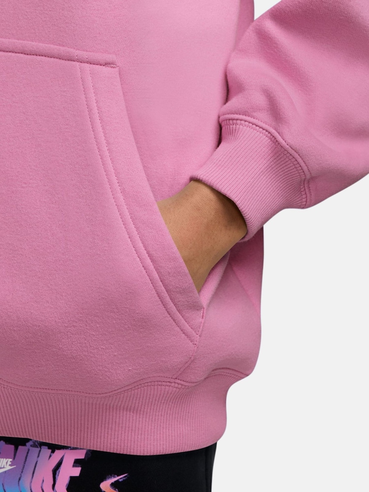 Nike Pink Rise Studio Fleece Oversized Overhead Hoodie - Image 3 of 3 Nike Pink Rise Studio Fleece Oversized Overhead Hoodie - Image 3 of 3